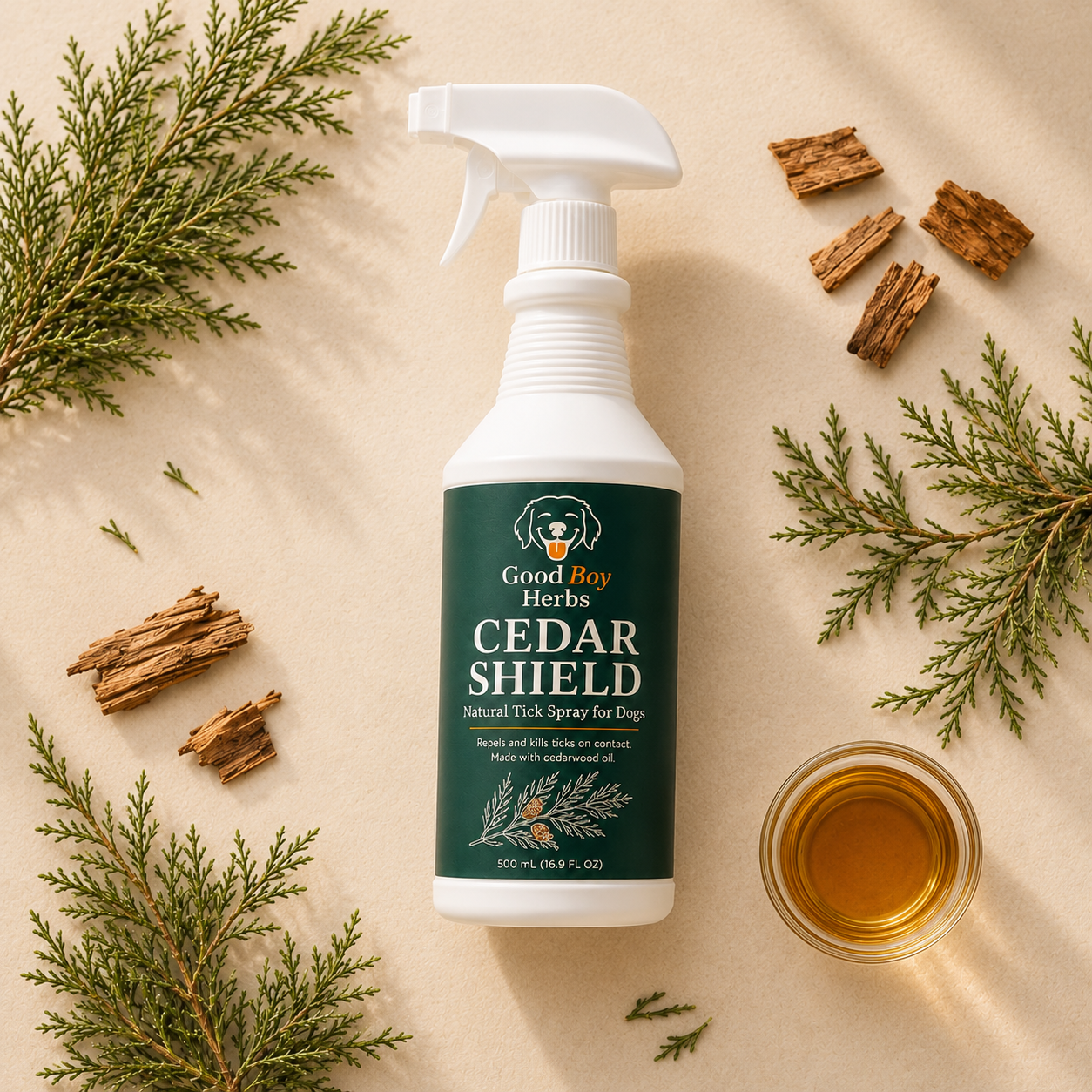 Cedar Shield - Natural Tick Spray For Dogs